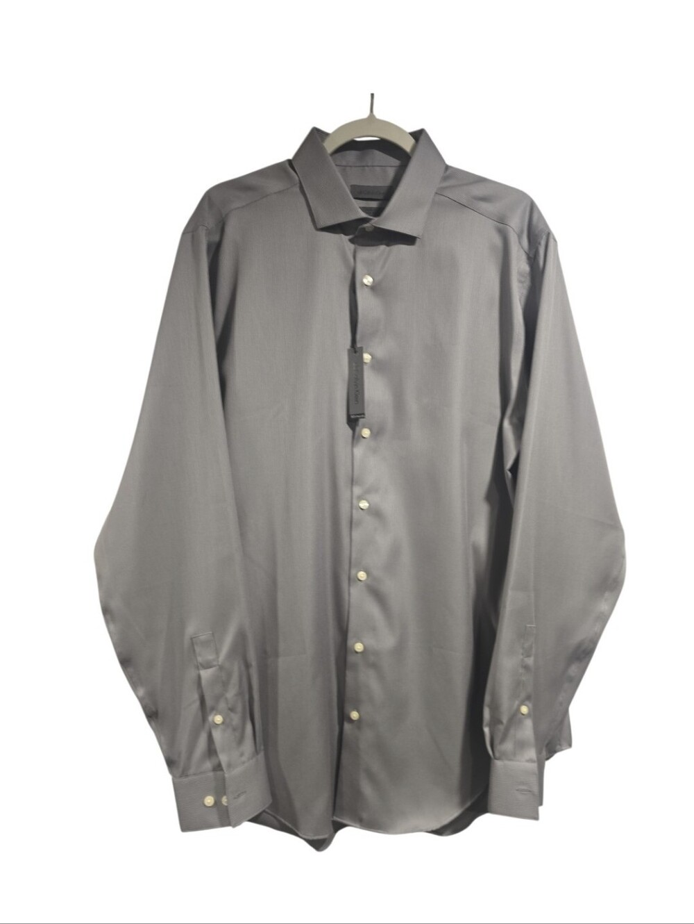 NWT Calvin Klein Slim Fit Non-Iron Dress Shirt Gray XL Tall 17 36/37 Business